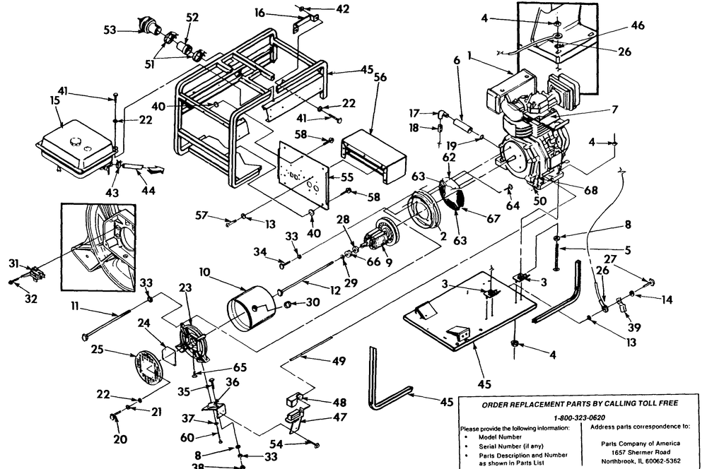 Cradle And Generator 4w115c Diagram and Parts List for 9160-2-4W115C  Briggs and Stratton Generator
